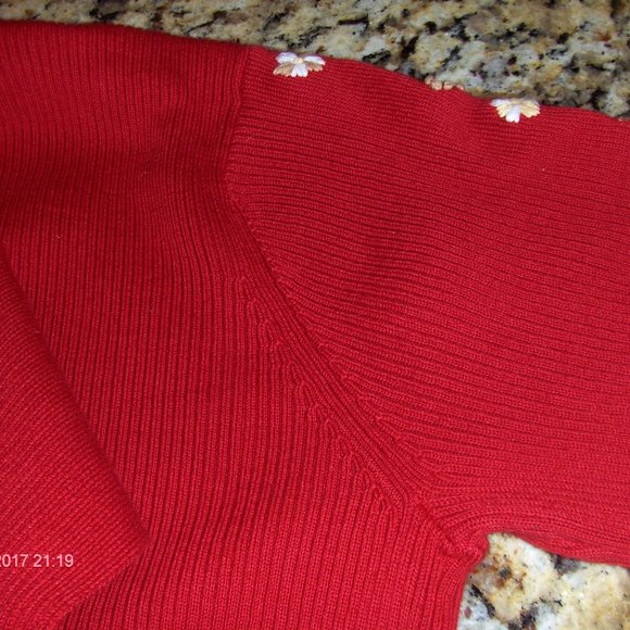 RELATIVITY Women's Vintage Red Sweater SIZE PETITE MEDIUM - Picture 6 of 12